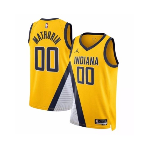 Men's Indiana Pacers Bennedict Mathurin #00 Jordan Brand Yellow 2022/23 Swingman Jersey - Statement Edition