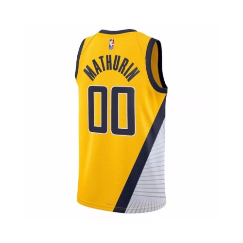 Men's Indiana Pacers Bennedict Mathurin #00 Jordan Brand Yellow 2022/23 Swingman Jersey - Statement Edition