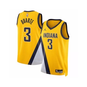 Men's Indiana Pacers Chris Duarte #3 Jordan Brand Yellow 2022/23 Swingman Jersey - Statement Edition