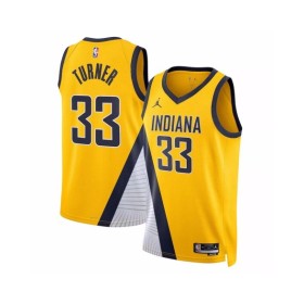 Men's Indiana Pacers Myles Turner #33 Jordan Brand Yellow 2022/23 Swingman Jersey - Statement Edition