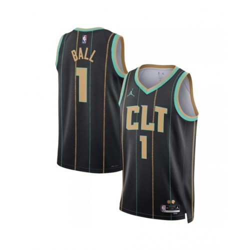 Charlotte Hornets LaMelo Ball #1 Jordan Brand Black 2022/23 Swingman Jersey - City Edition