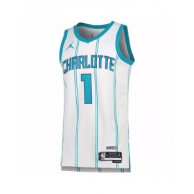 Men's Charlotte Hornets Ball #1 White 22/23 Swingman Jersey - Association Edition