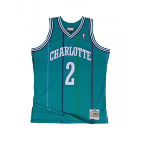 Men's Charlotte Hornets Larry Johnson #2 Mitchell & Ness Teal Hardwood Classics 1992-93 Swingman Jersey