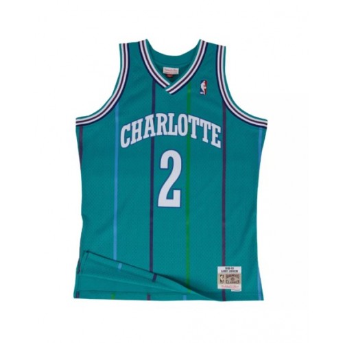 Men's Charlotte Hornets Larry Johnson #2 Mitchell & Ness Teal Hardwood Classics 1992-93 Swingman Jersey