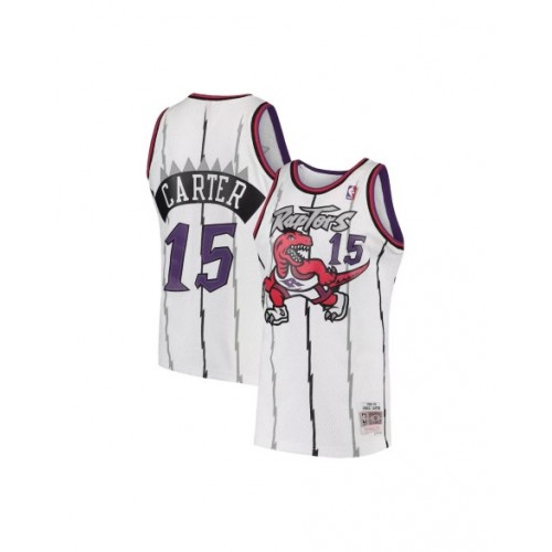 Men's Toronto Raptors Vince Carter #15 Mitchell&Ness White 1998-99 Hardwood Classics Swingman Jersey