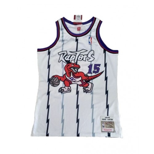 Men's Toronto Raptors Carter #15 Mitchell & Ness White 1998/99 Swingman NBA Jersey