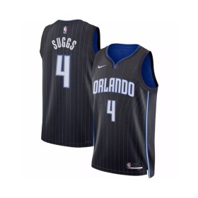 Men's Orlando Magic Jalen Suggs #4 Nike Black 2022/23 Swingman Jersey - Icon Edition