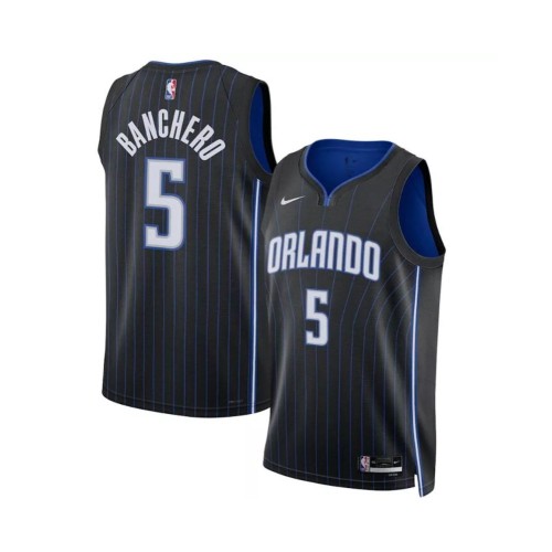 Men's Orlando Magic Paolo Banchero #5 Nike Black 2022/23 Swingman Jersey - Icon Edition