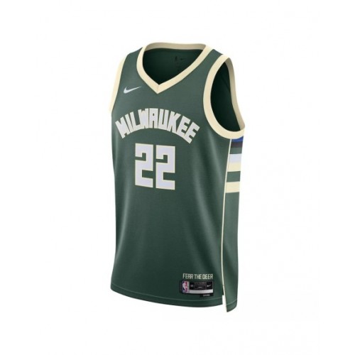 Men's Milwaukee Bucks Khris Middleton #22 Hunter Green 22/23 Swingman Jersey - Icon Edition