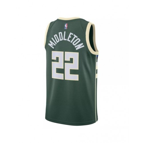 Men's Milwaukee Bucks Khris Middleton #22 Hunter Green 22/23 Swingman Jersey - Icon Edition