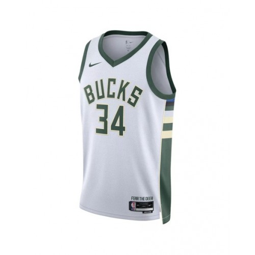 Men's Milwaukee Bucks Giannis Antetokounmpo #34 Nike White 2022/23 Swingman Jersey - Association Edition