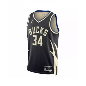 Men's Milwaukee Bucks Giannis Antetokounmpo #34 Jordan Brand Black 2022/23 Swingman Jersey - Statement Edition