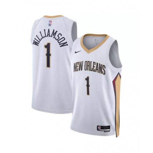 Men's New Orleans Pelicans Zion Williamson #1 White 22/23 Jersey - Association Edition