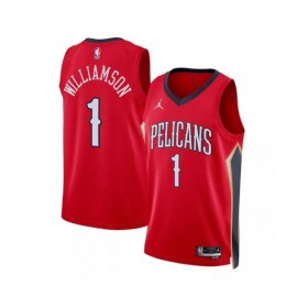 Men's New Orleans Pelicans Zion Williamson #1 Jordan Brand Red 22/23 Jersey-Statement Edition