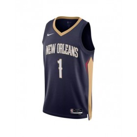 Men's New Orleans Pelicans Zion Williamson #1 Navy 22/23 Jersey - Icon Edition