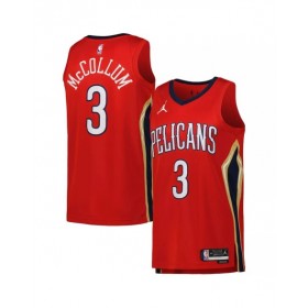 Men's New Orleans Pelicans CJ McCollum #3 Jordan Brand Red 2022/23 Swingman Jersey - Statement Edition