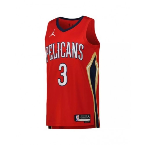 Men's New Orleans Pelicans CJ McCollum #3 Jordan Brand Red 2022/23 Swingman Jersey - Statement Edition