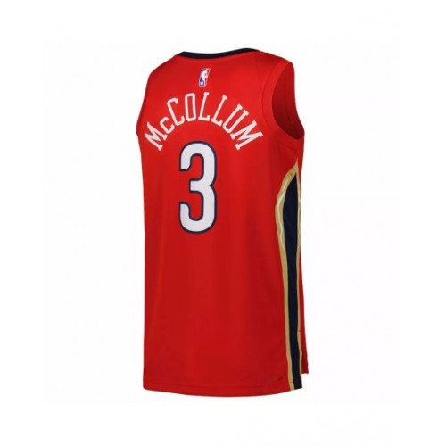 Men's New Orleans Pelicans CJ McCollum #3 Jordan Brand Red 2022/23 Swingman Jersey - Statement Edition