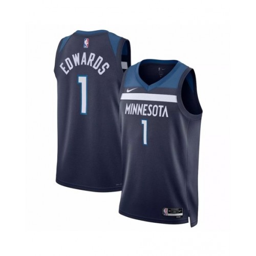 Men's Minnesota Timberwolves Anthony Edwards #1 Nike Navy 2022/23 Swingman Jersey - Icon Edition