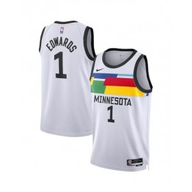 Men's Minnesota Timberwolves Anthony Edwards #1 Nike White 2022/23 Swingman Jersey - City Edition