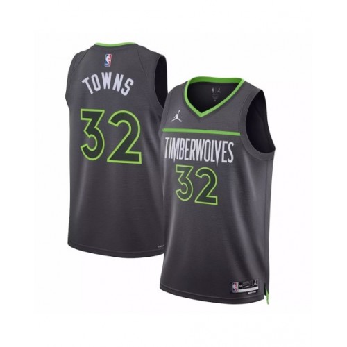 Men's Minnesota Timberwolves Karl-Anthony Towns #32 Jordan Brand Gray 2022/23 Swingman Jersey - Statement Edition