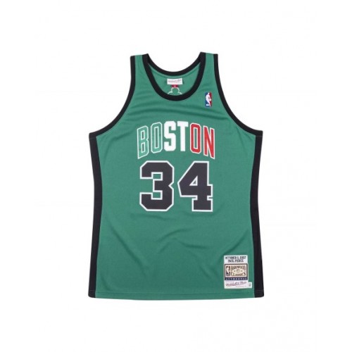 Men's Boston Celtics Paul Pierce #34 Mitchell&Ness Green 2007-08 Hardwood Classics Authentic Jersey