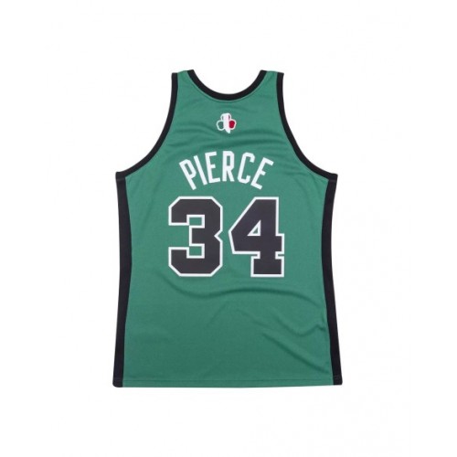 Men's Boston Celtics Paul Pierce #34 Mitchell&Ness Green 2007-08 Hardwood Classics Authentic Jersey