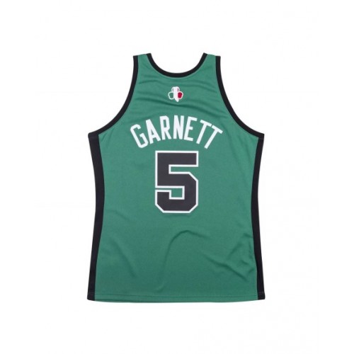 Men's Boston Celtics Kevin Garnet #5 Mitchell & Ness Green 2007-08 Hardwood Classics Authentic Jersey