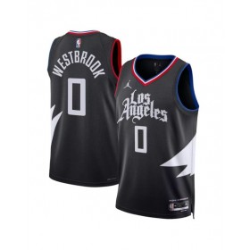 Men's LA Clippers Russell Westbrook #0 Jordan Brand Black 2022/23 Swingman Jersey - Statement Edition