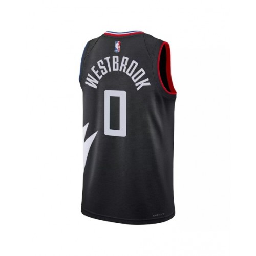 Men's LA Clippers Russell Westbrook #0 Jordan Brand Black 2022/23 Swingman Jersey - Statement Edition