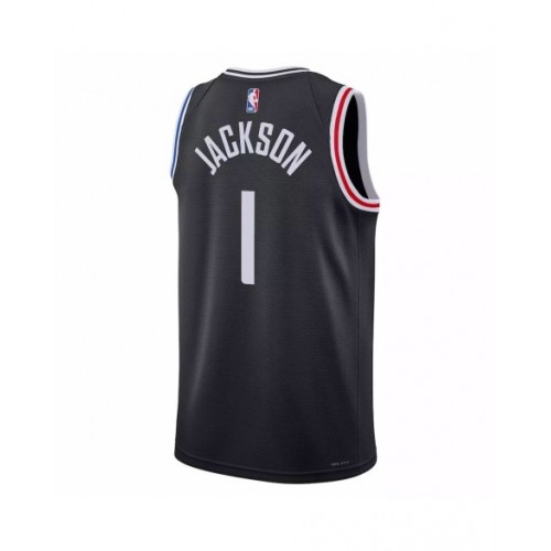 Men's LA Clippers Reggie Jackson #1 Nike Black 2022/23 Swingman Jersey - City Edition