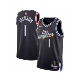 Men's LA Clippers Reggie Jackson #1 Nike Black 2022/23 Swingman Jersey - City Edition