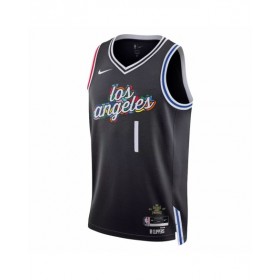 Men's LA Clippers Reggie Jackson #1 Nike Black 2022/23 Swingman Jersey - City Edition