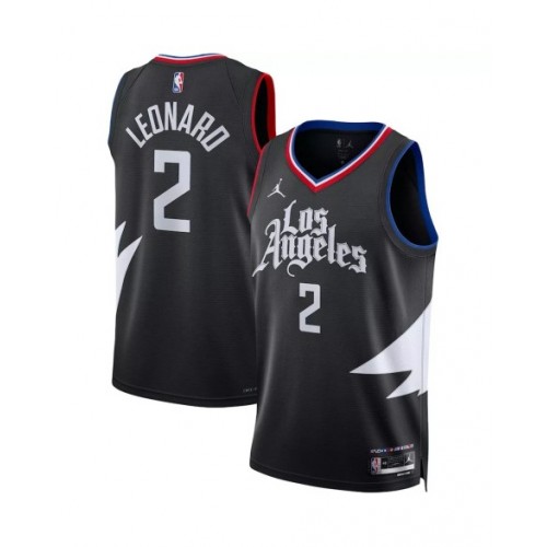 Men's LA Clippers Kawhi Leonard #2 Jordan Brand Black 2022/23 Statement Edition Swingman Jersey