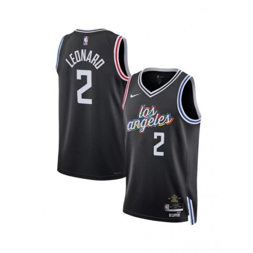 Men's LA Clippers Kawhi Leonard #2 Nike Black 2022/23 Swingman Jersey - City Edition