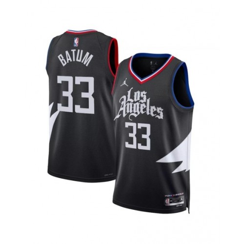 Men's LA Clippers Nicolas Batum #33 Jordan Brand Black 2022/23 Swingman Jersey - Statement Edition