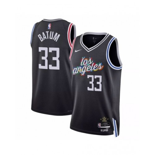 Men's LA Clippers Nicolas Batum #33 Nike Black 2022/23 Swingman Jersey - City Edition