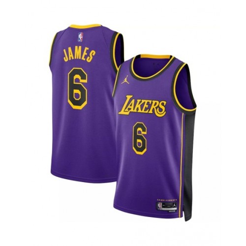 Men's Los Angeles Lakers LeBron James #6 Jordan Brand Purple 2022/23 Swingman Jersey - Statement Edition