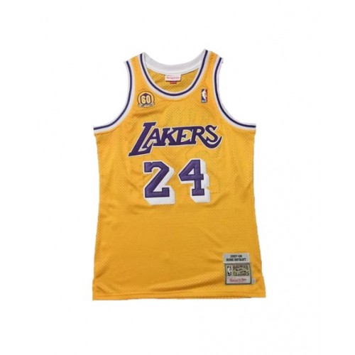 Men's Los Angeles Lakers Bryant #24 Mitchell & Ness Yellow 2007/08 Swingman NBA Jersey