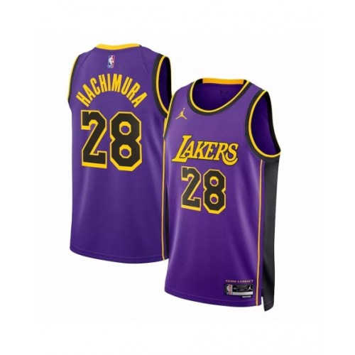 Men's Los Angeles Lakers Rui Hachimura #28 Jordan Brand Purple 2022/23 Swingman Jersey - Statement Edition