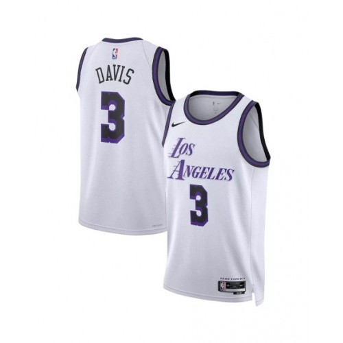 Men's Los Angeles Lakers Anthony Davis #3 Nike White 2022/23 Swingman Jersey - City Edition