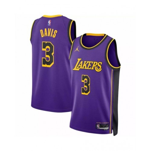 Men's Los Angeles Lakers Anthony Davis #3 Jordan Brand Purple 2022/23 Swingman Jersey - Statement Edition