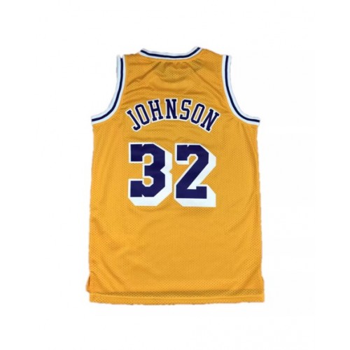 Men's Los Angeles Lakers Magic Johnson #32 Mitchell&Ness Yellow 84-85 Hardwood Classics Jersey