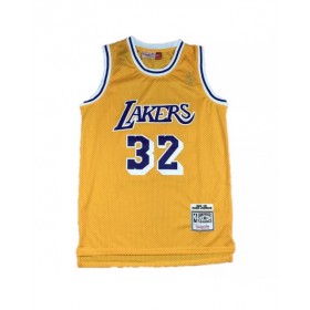 Men's Los Angeles Lakers Magic Johnson #32 Mitchell&Ness Yellow 84-85 Hardwood Classics Jersey