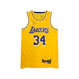 Men's Los Angeles Lakers O'NEAL #34 Gold 2021 Diamond Swingman Jersey - Icon Edition