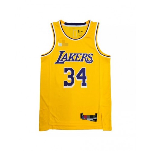 Men's Los Angeles Lakers O'NEAL #34 Gold 2021 Diamond Swingman Jersey - Icon Edition