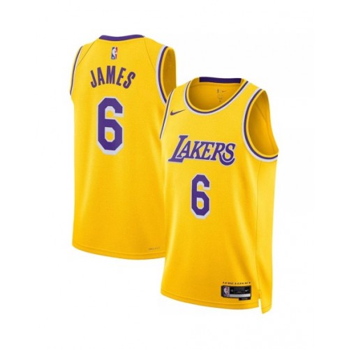 Men's Los Angeles Lakers LeBron James #6 Nike Gold 2022/23 Swingman Jersey - Icon Edition