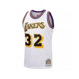 Men's Los Angeles Lakers Magic Johnson #32 Mitchell&Ness White 84-85 Hardwood Classics Jersey