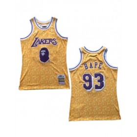 BAPE x Mitchell & Ness Lakers ABC Yellow Basketball Swingman Jersey