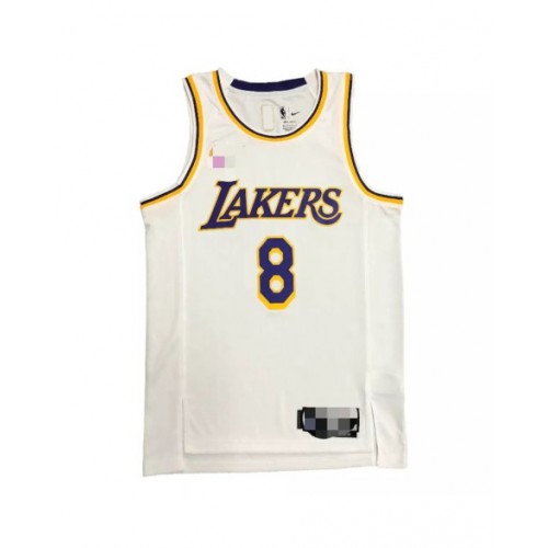 Men's Los Angeles Lakers Kobe Bryant #8 White Diamond Swingman Jersey - Icon Edition